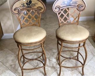 Two wrought-iron barstools swivel base $200 each. Text Steve at 619-540-9414 making deals.