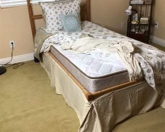 Twin pine platform bed frame $75
