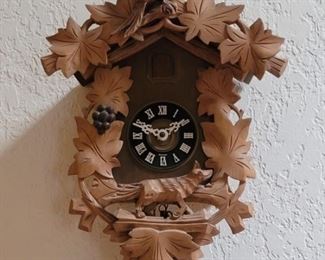 Carved Wooden Black Forrest Cuckoo Clock, Germany