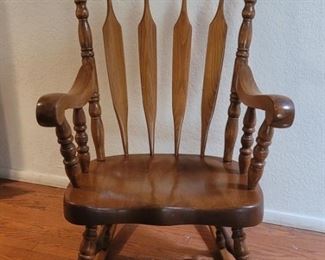 Large & Heavy Traditional Oak Rocking Chair
