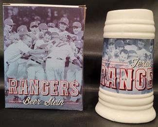 Texas Rangers Ceramic Beer Stein in Original Box