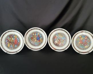 (4) D'Arceau-Limoges Noël Vitrail Series Plates:
By Artist, Andre Restieau
1975 Ltd. Ed. Collectable Plate #BN509- The Flight Into Egypt
1980 Ltd. Ed. Collectable Plate #BM247- Tidings of Great Joy
1981 Ltd. Ed. Collectable Plate #AY366- Guided by the Star
1977 Ltd. Ed. Collectable Plate #BW591- No Room at the Inn