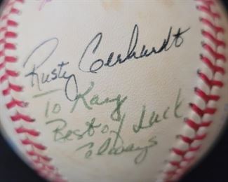 Autographed Baseball w/ 6 Signatures-Rusty Gerhart