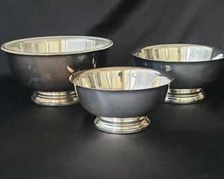 (4) Silver Electroplate: 3- Bowls by Gorham,