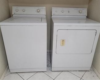Pair White Maytag Top Load Washer and Dryer
