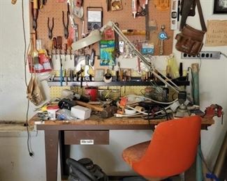 Shop Table, Chair & All Tools Pictured