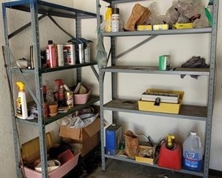 (2) Garage Metal Shelving Units with Contents