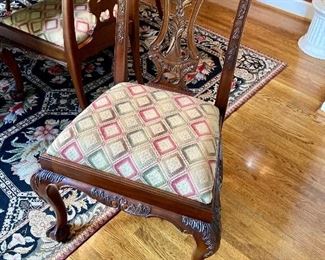 $1200. Set of  6 Maitland Smith dining chairs.                      
Height: 40".  Width: 24".  Depth: 19"
