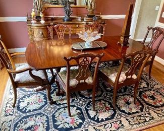    Glass center bowl $30.  3pc plateau mirror $60
Dining table sold
