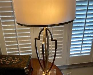 Contemporary glass base lamp
$75