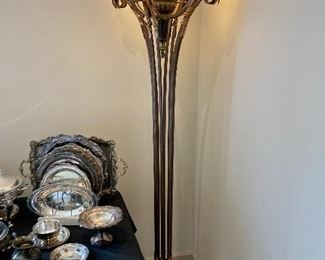 $500. Maitland Smith torchere floor lamp
78” tall
