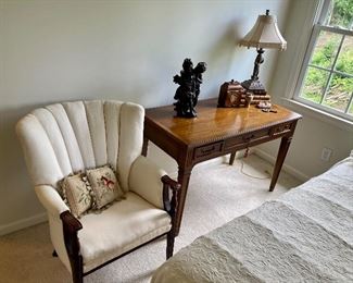 -Shell backed armchair
$30
-Vintage writing desk
30” h, 47.5” w, 24” d
$150