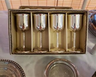 Silver-plated goblets 