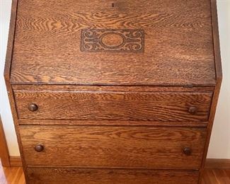 Antique oak secretary