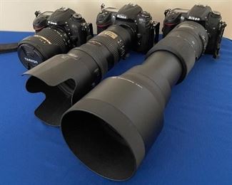 Nikon D7000 with Sigma 150-600mm lens, Nikon D300 with Nikon Nikkor 70-200mm lens, Nikon D7200 with Tamron 18-270mm lens