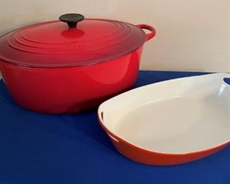 Le Creuset pot with lid and Danish pan