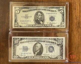 Silver Certificate $5 and $10