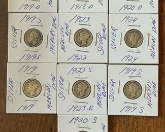SILVER Mercury Dimes