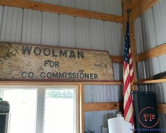 Antique Hand Painted Political Sign