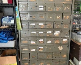 Large Metal Library Card Catalog Cabinet