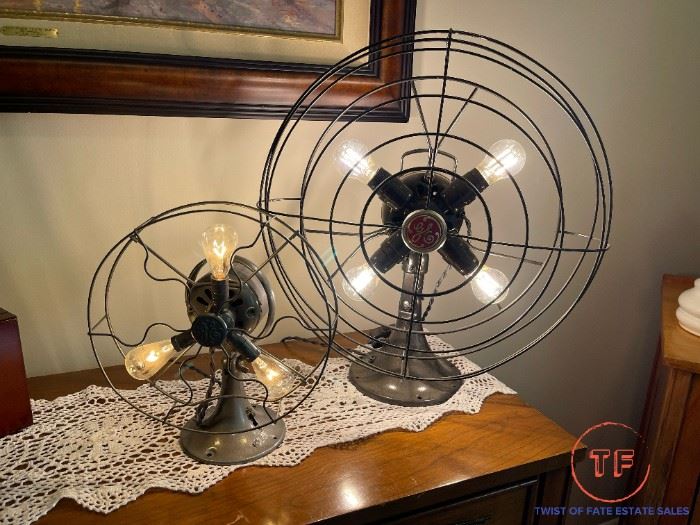 Antique Re-purposed GE Fan / Lights