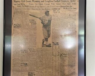 Framed Baseball Memorabilia