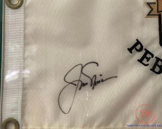 JACK NICKLAUS "Pebble Beach" Autographed Flag Display