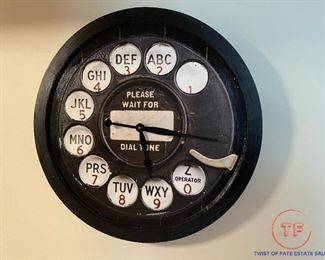 Large Rotary Dial Phone Wall Clock