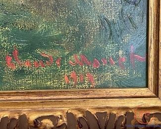 Monet's Water Lilies Enhanced Reproduction by Brushstrokes