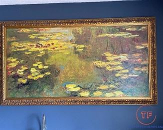Monet's Water Lilies Enhanced Reproduction by Brushstrokes