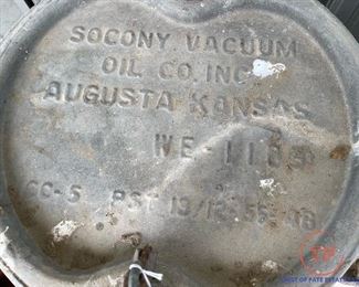 Large Socony Vacuum Oil Co Oil Drum/Container