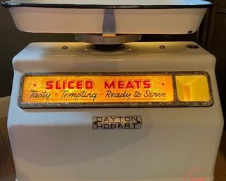 Large Vintage LIGHTED Meat Scale