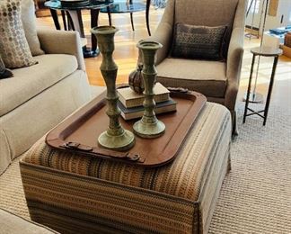 Large Upholstered Ottoman, 32x32x18