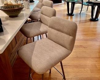 (4) swivel upholstered stools, 25'H