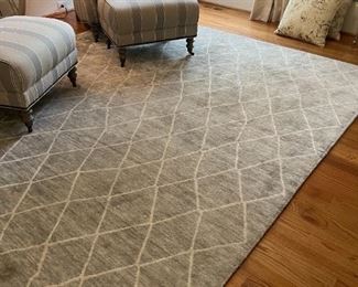 10x8 Grey Chenille Rug and Mat