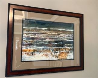 Framed art by Annette Rogers, a local artist