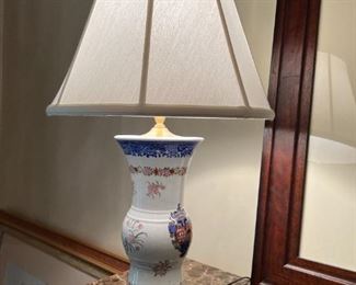 Pair of matching porcelain lamps