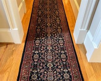 9.5x2.5 Oriental hand-knotted wool runner