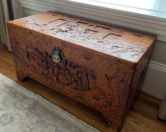 Vintage carved oriental chest