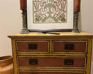 Rattan accent chest 40x30x18