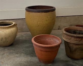 A nice assortment of large garden pots