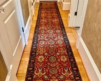 Oriental Hand-Knotted Wool Runner, 14x2.5