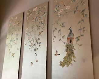 Gorgeous oriental silk panels, 8'x3' each