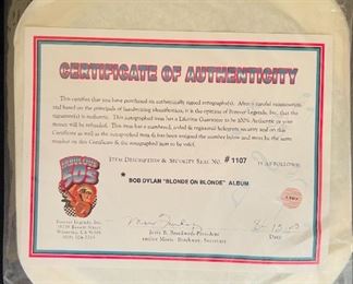 COA of Bob Dylan's Signature!