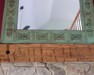 Carved Wooden Mantle Mirror