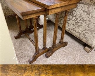 Set of Heritage Burl Wood Nesting Tables