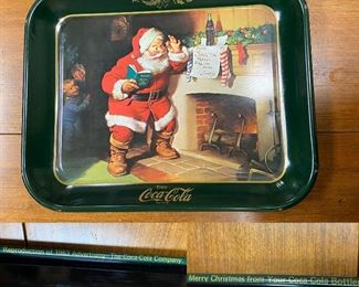 Vintage Reproduction of 1963 Metal Christmas Coke Tray