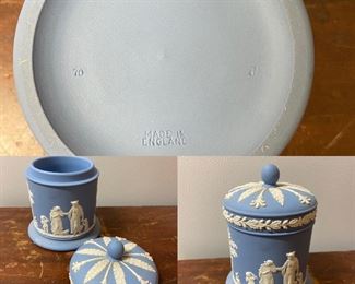 Wedgwood England Jasperware Tobacco Jar with Lid