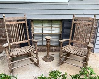 Pair Old Wooden Rockers