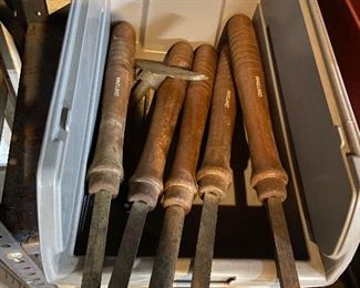 Vintage Wooden Handle Craftsman Lathe Tools